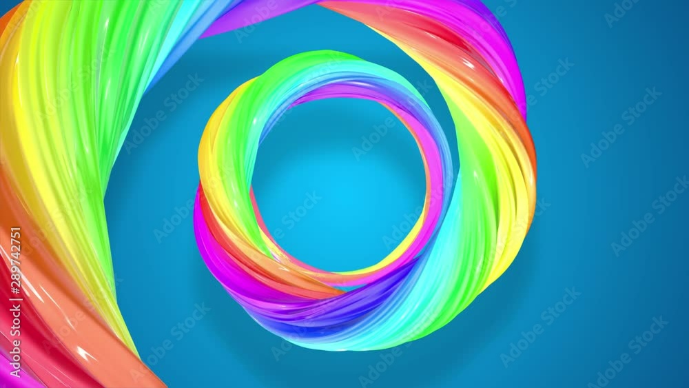 abstract background with rainbow color stripes that moving in a spiral and shiny on blue background in 4k. 3d seamless looped animation. Use luma matte as alpha chanel to cut out rainbow structure. abstract background with rainbow color stripes that moving in a spiral and shiny on blue background in 4k. 3d seamless looped animation. Use luma matte as alpha chanel to cut out rainbow structure.