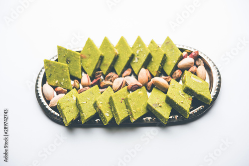 Pista Katli/Burfi/burfee or Pistachio cake  photo