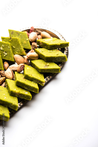 Pista Katli/Burfi/burfee or Pistachio cake  photo