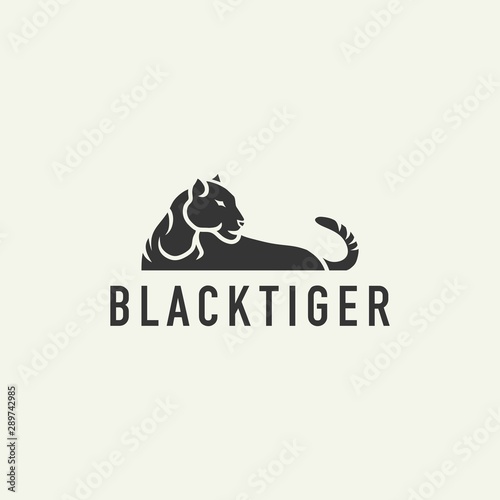 tiger logo sign - design vector illustration of a light background