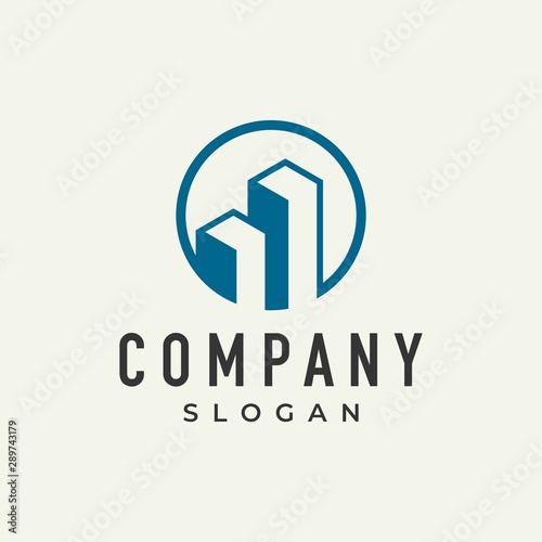 Free Download circle building logo - light background vector design - GFXLoad