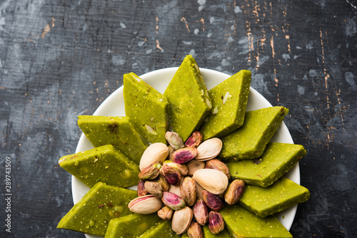 Pista Katli/Burfi/burfee or Pistachio cake  photo