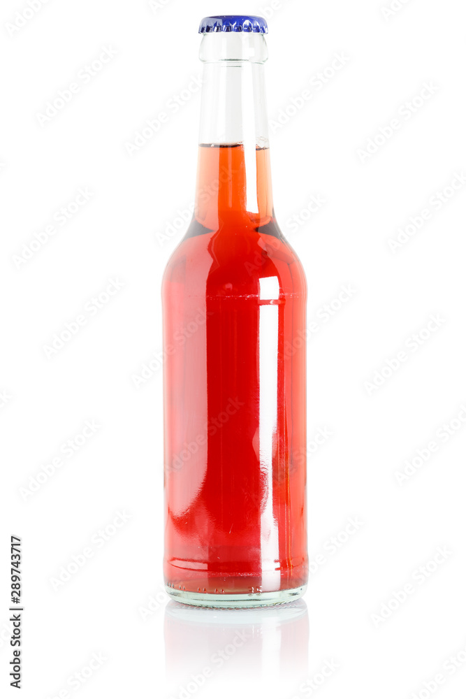 Red soda bottle lemonade soft drink beverage isolated on white Red soda bottle lemonade soft drink beverage isolated on white