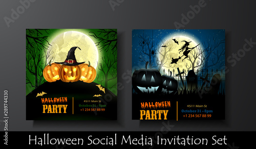 Halloween vector card or background. Vector art.