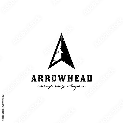 Vintage Retro Rustic Arrowhead Spear Hunting Hipster Logo Design inspiration
