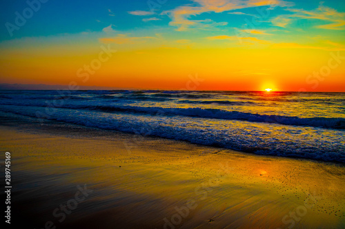 Anochecer playa Vieux Boucao Landas Francia