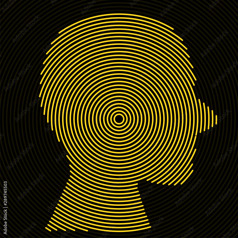 Abstract human head of radial lines, vector Abstract human head of radial lines, vector