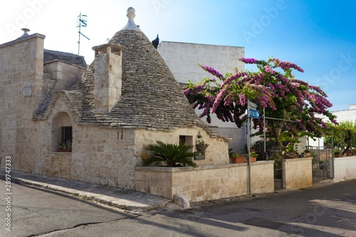 ALBEROBELLO, ITALY - AUGUST 28 2017: Traditional house in Alberobello, Italy