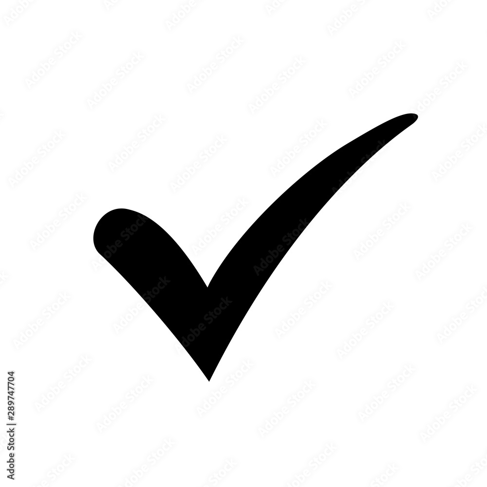 Approval check icon isolated, quality sign, tick – vector - obrazy, fototapety, plakaty 