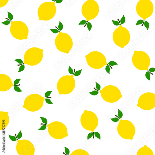 Seamless pattern with lemon. Fashion design. Food print for tablecloth, curtain or dishcloth. Fruits sketch background – stock vector
