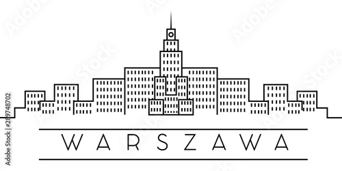 City of Europe, Warszawa line icon on white background