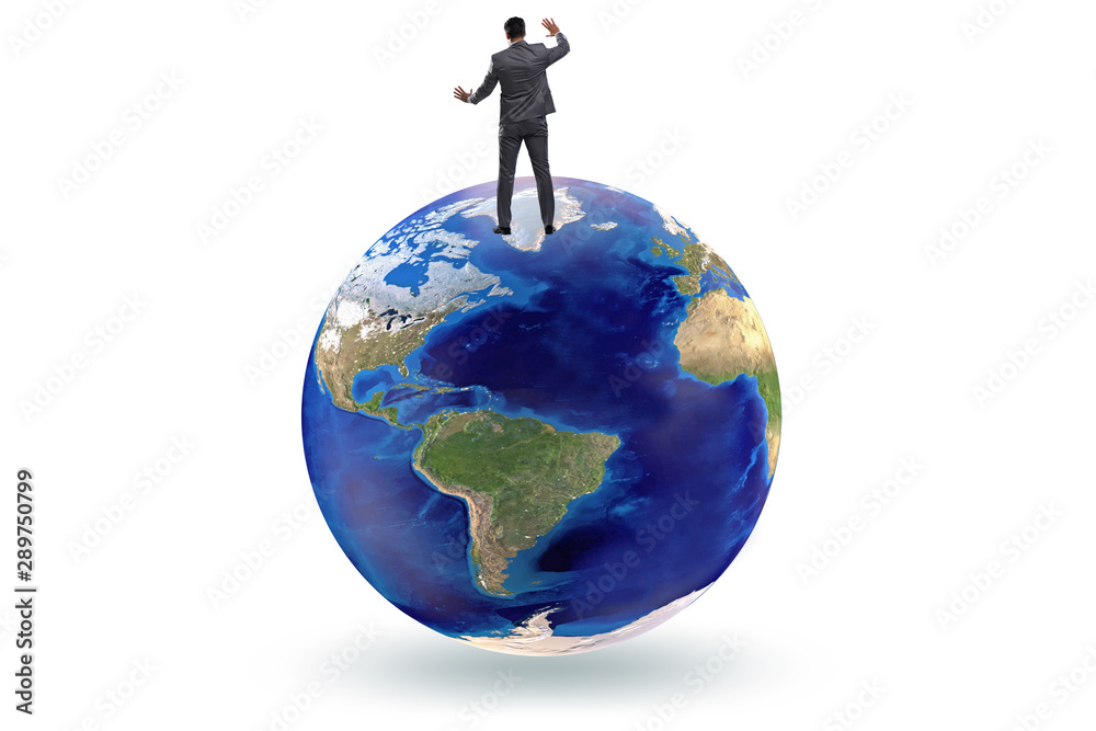 Businessman on top of the world