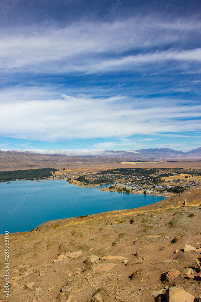 View of Lake Tekapo from Mount John observatory View of Lake Tekapo from Mount John observatory