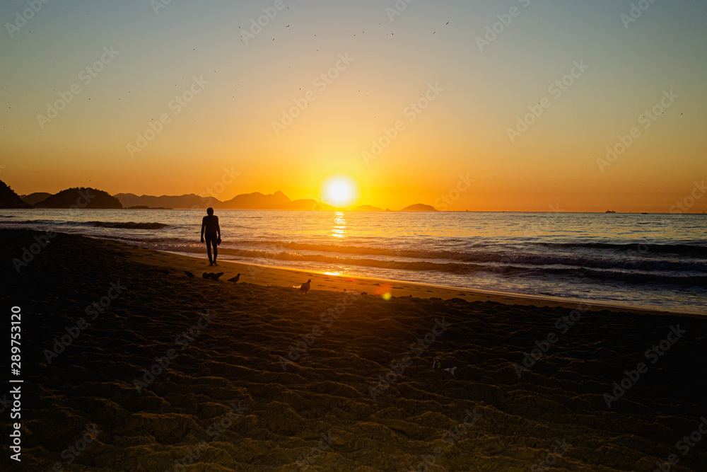 sunset on the beach