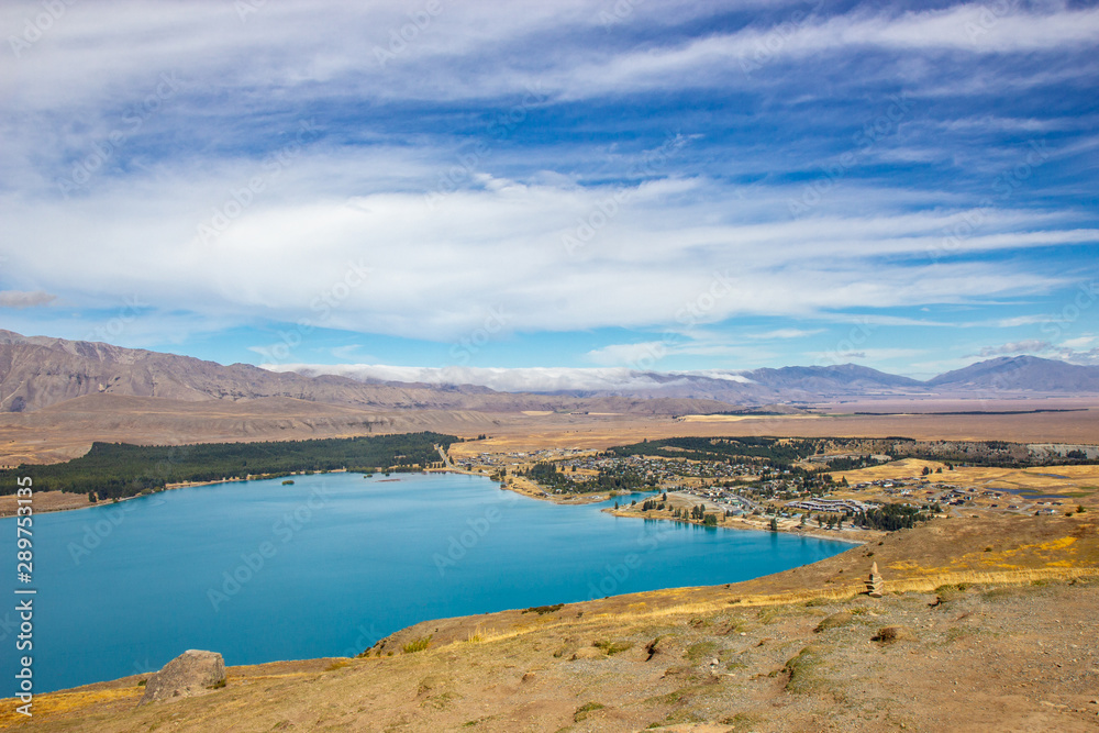 View of Lake Tekapo from Mount John observatory View of Lake Tekapo from Mount John observatory