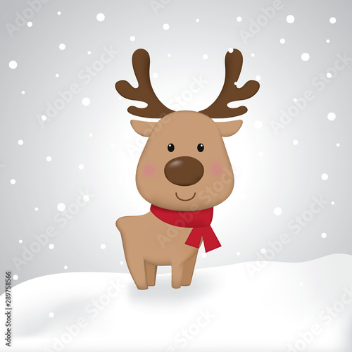 Картината върху платно Cute reindeer design