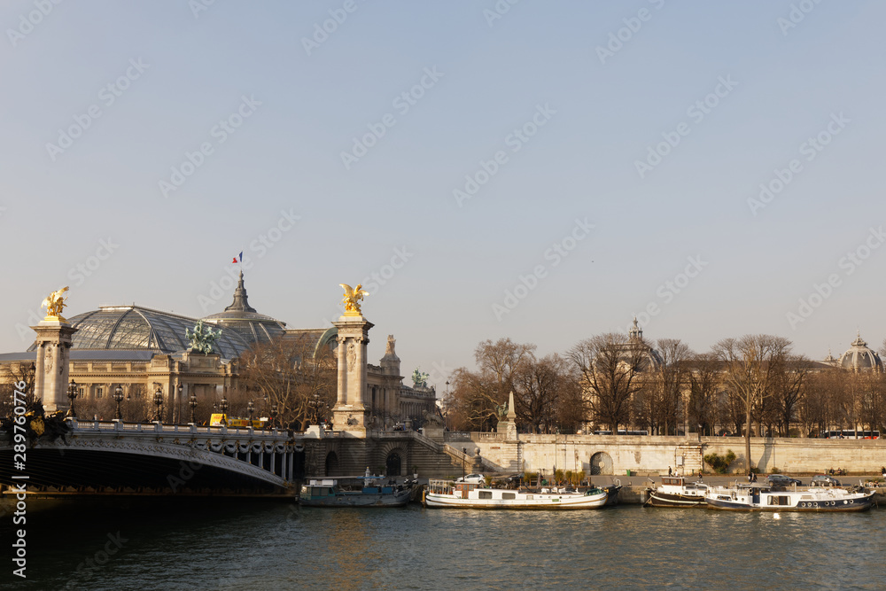 Paris, France - Alexandre III bridge and Grand Palais