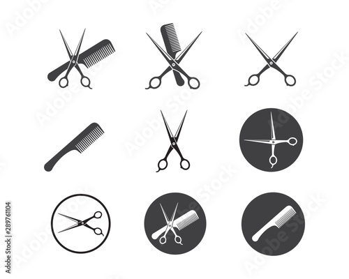 scissor icon logo vector illustration photo