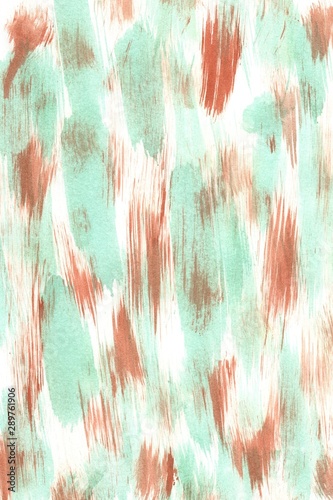 white brown green autumn texture and background with big lines drawn by watercolor paints