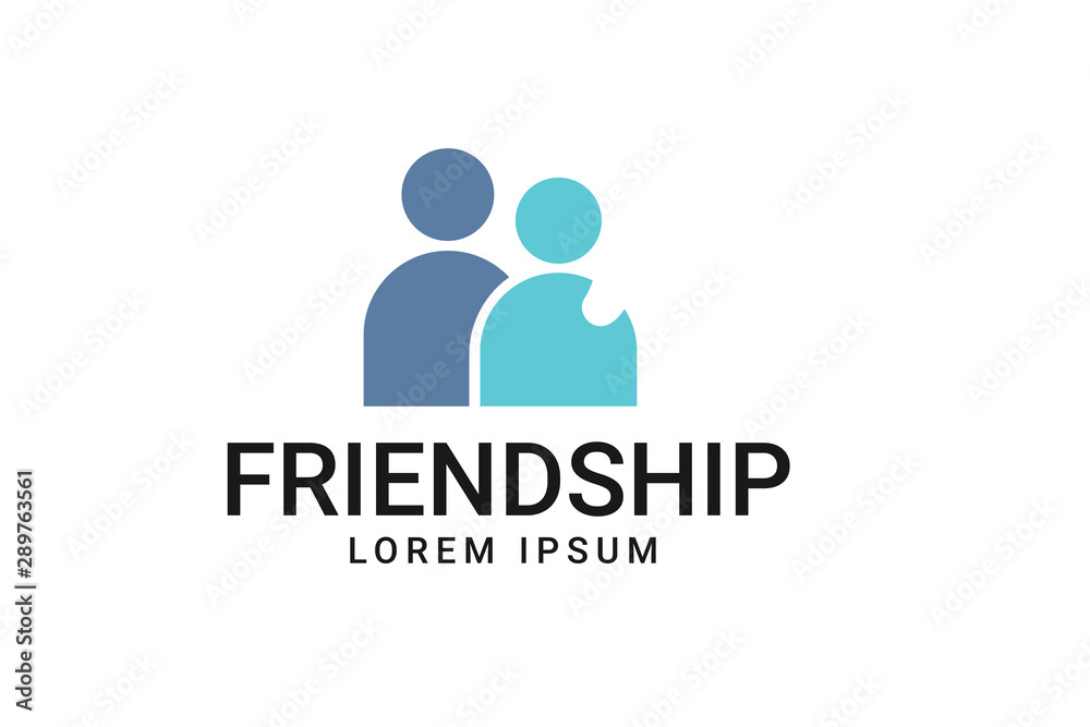 Two Friends Logo Icon People Teamwork partener Vector Illustration Two Friends Logo Icon People Teamwork partener Vector Illustration