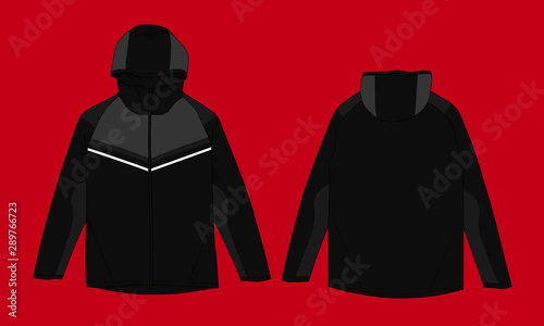 windbreaker jacket design vector template