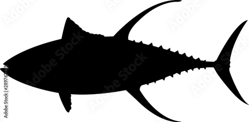 Yellowfin Tuna Fish Silhouette Vector