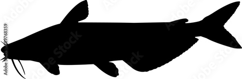 Blue Catfish Fish Silhouette Vector