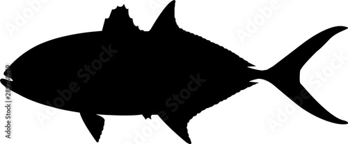 Blue Runner Fish Silhouette Vector
