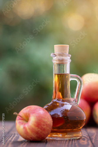 apple vinegar in glass pitcher