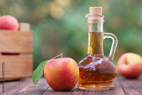 apple vinegar in glass pitcher