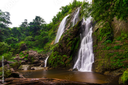 Fototapeta Naklejka Na Ścianę i Meble -  Khlong Lan Waterfall, A waterfall in klong Lan national park of Thailand. KamphaengPhet ,Thailand.
