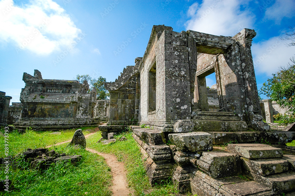 Preah Vihear Temple,Hindu temple in Cambodia ,located at Khao Phra Wihan National Park which borders it in Thailand's Sisaket province,listed as a UNESCO World Heritage Site.