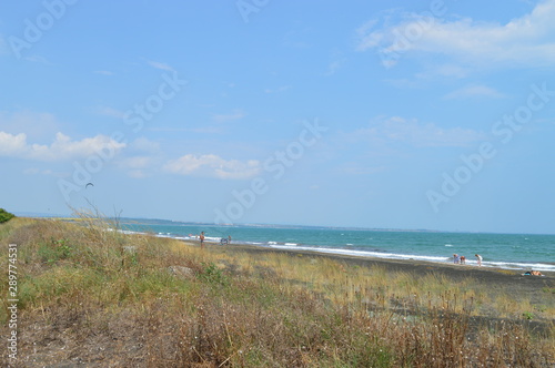 Blue Bulgarian Beach side with Black Sand
