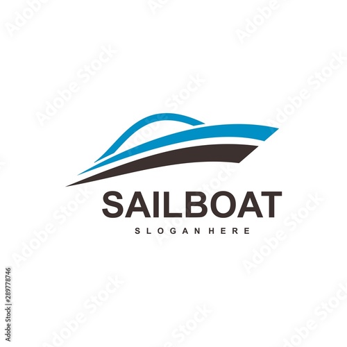 sail boat logo template  design concept vector
