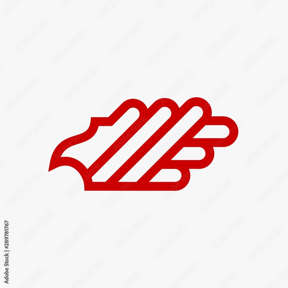 Eagle line logo design vector. Wild bird illustration symbol. Red eagle outline vector icon. Eagle line logo design vector. Wild bird illustration symbol. Red eagle outline vector icon.
