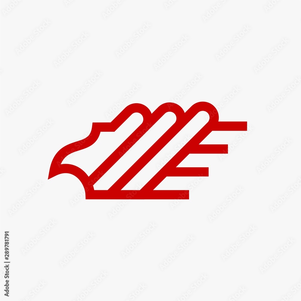 Eagle line logo design vector. Wild bird illustration symbol. Red eagle outline vector icon. Eagle line logo design vector. Wild bird illustration symbol. Red eagle outline vector icon.