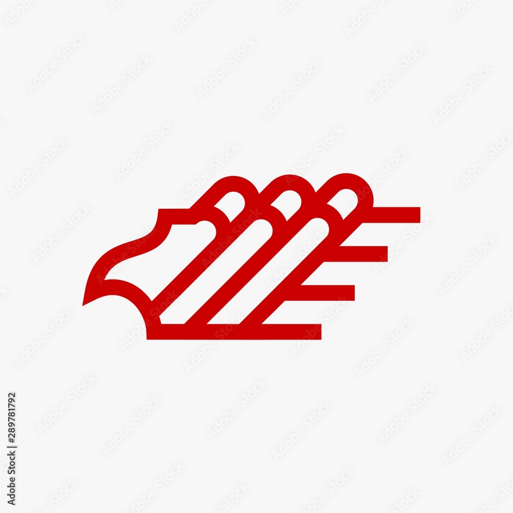 Fototapeta premium Eagle line logo design vector. Wild bird illustration symbol. Red eagle outline vector icon.