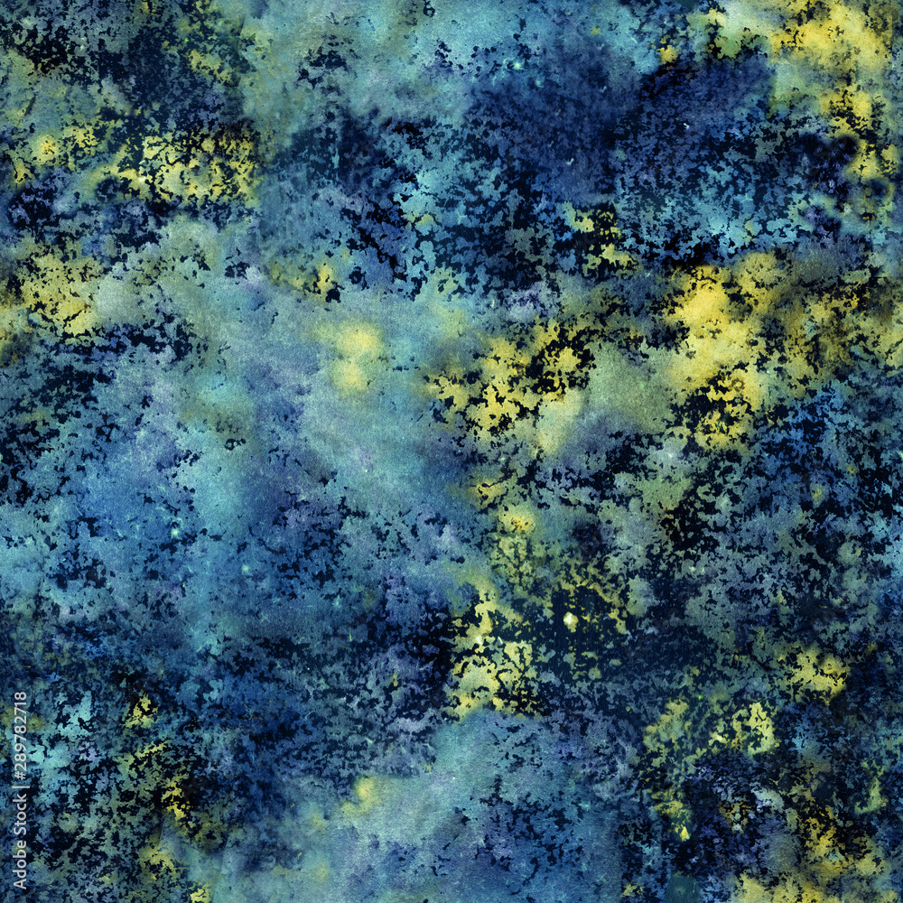 Obraz premium Hand drawn abstract watercolor texture with blue and lemon yellow colors