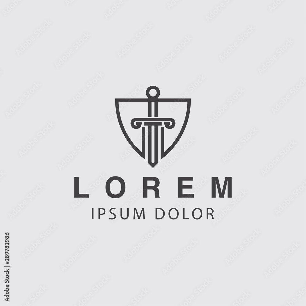 icon logo minimalist with pillar concept icon logo minimalist with pillar concept