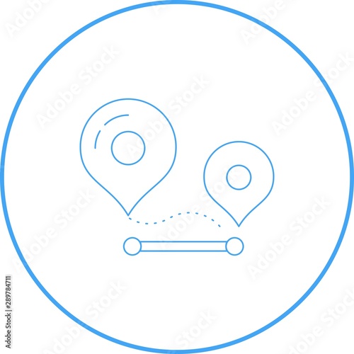 Beautiful distance line icon