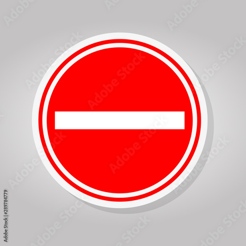 Red Stop Sign Isolate On White Background,Vector Illustration