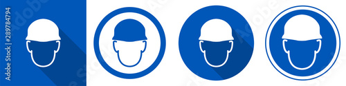 Wear helmet Symbol Sign Isolate on White Background,Vector Illustration
