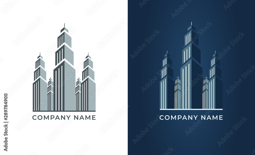 Real estate logo isolated. City vector image