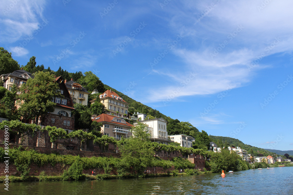 Heidelberg river with a leisure atmosphere