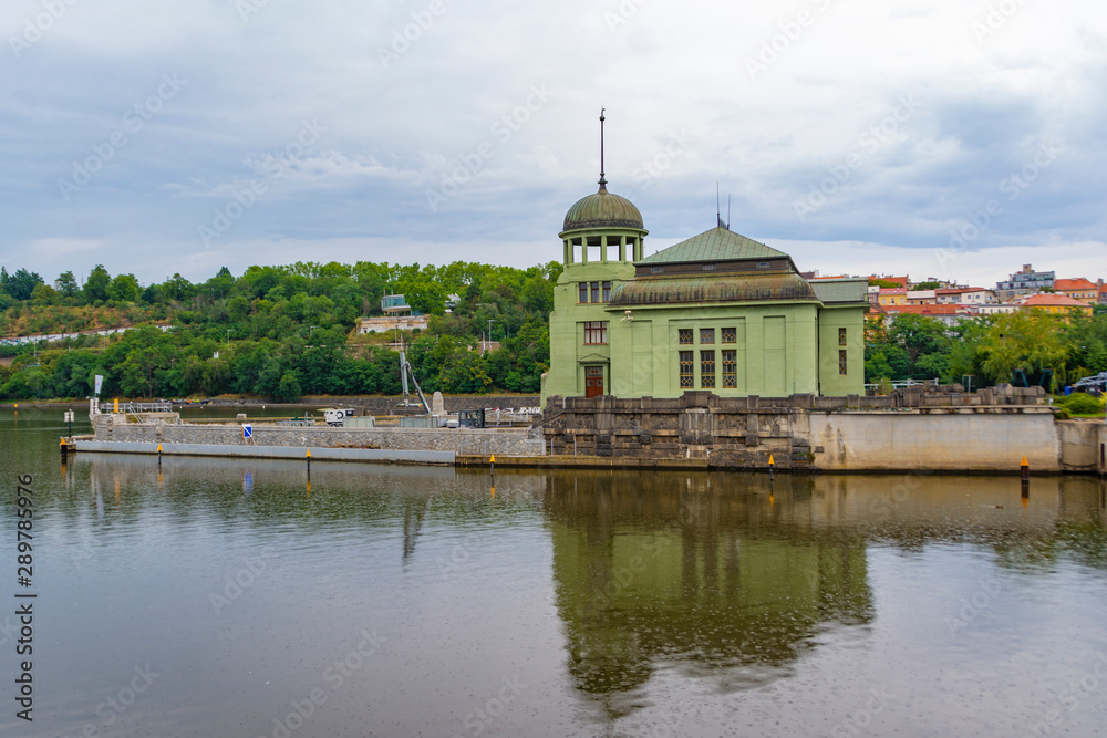 The building of the old power station on the island of Stvanice in Prague