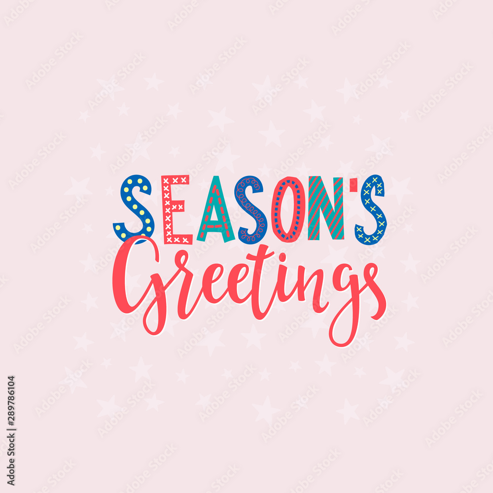 Season Greatings Christmas lettering typography