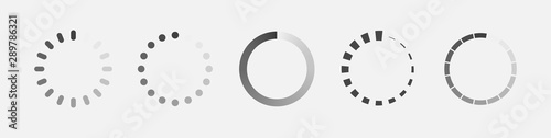 Loader icon vector circle button. Load sign symbol progress bar for upload download round process. Vector illustration. 