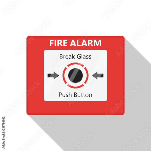 Fire Alarm Button Break the glass Vector Illustration
