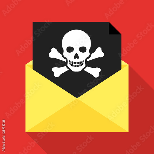 Virus, malware, email fraud, e-mail spam, phishing scam, hacker attack concept Vector Illustration Icon