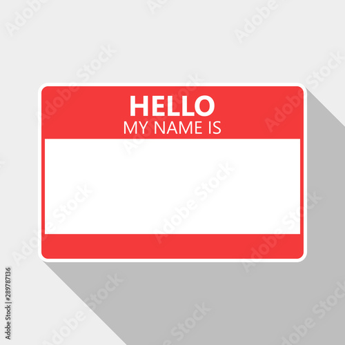 Hello My Name Is  Tag Name Sticky Vector Illustration